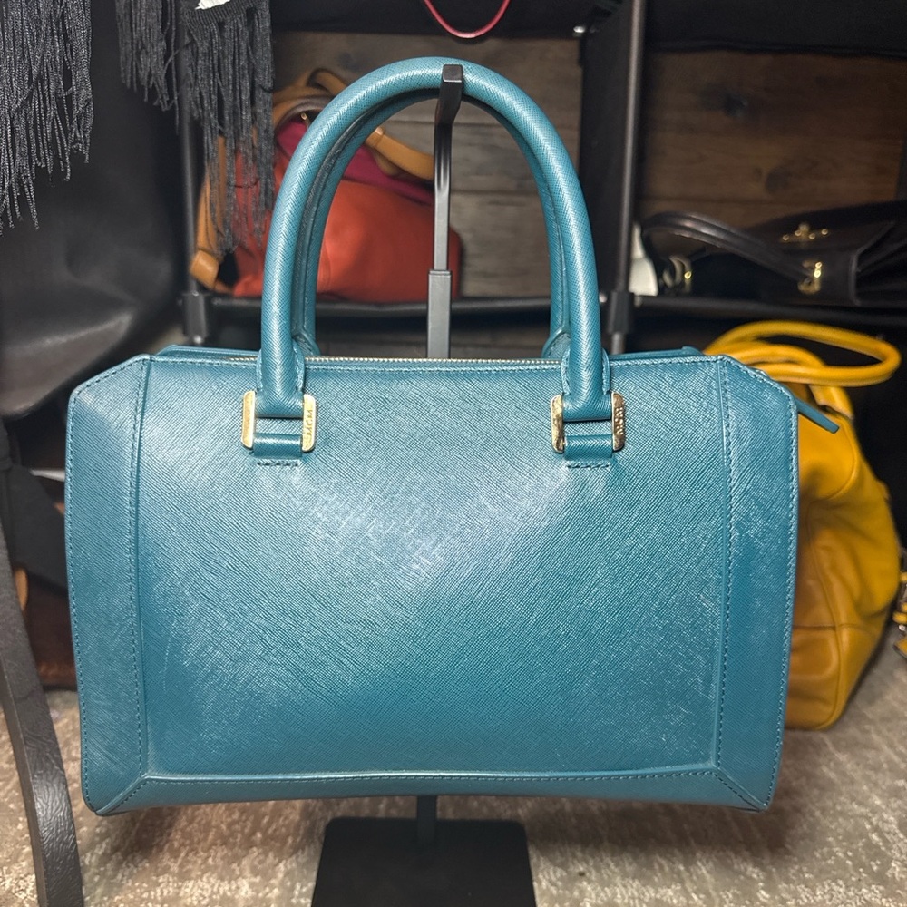 MCM Structured Saffiano Leather Satchel with Crossbody Strap - Picture 3 of 14